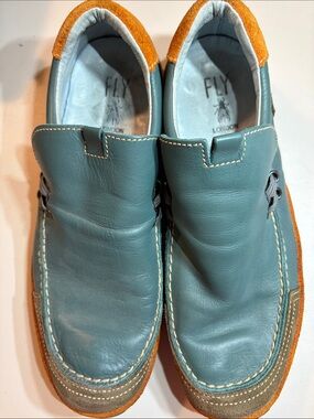 LONDON FLY Loafers Leather Blue Brown size EURO 39 US 8.5/9